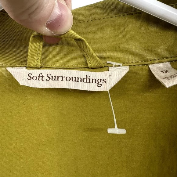 Soft Surroundings chartreuse Trench Coat - Picture 4 of 7